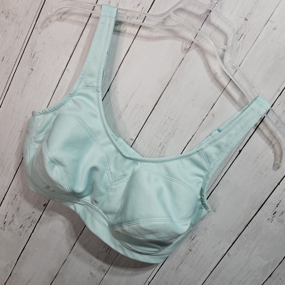 Breezies Celedon Aqua Pin-Up Full Coverage Unlined Wirefree Support Bra Size 40d View 2